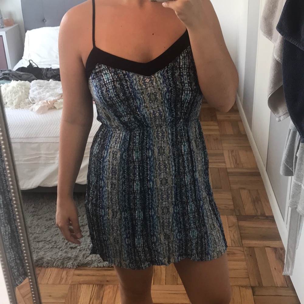 Forever 21 blue print casual summer dress